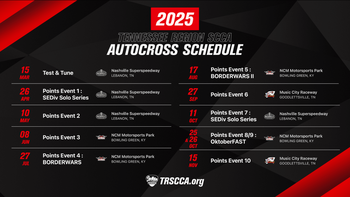 2025 Autocross Schedule